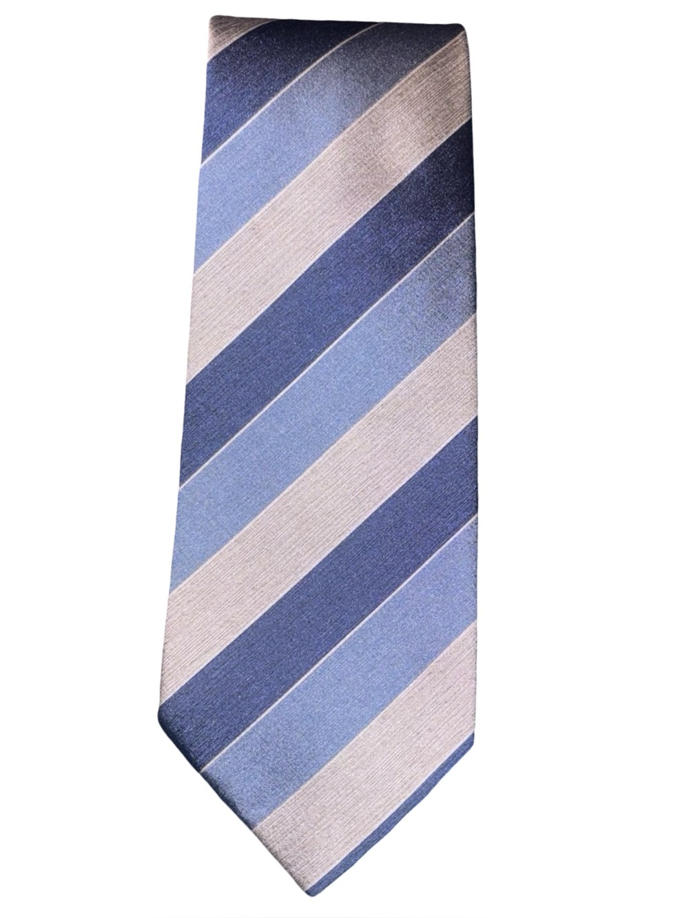 Authentic Yves Saint Laurent Blue & Gray Striped Men's Tie